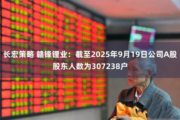 长宏策略 赣锋锂业：截至2025年9月19日公司A股股东人数为307238户