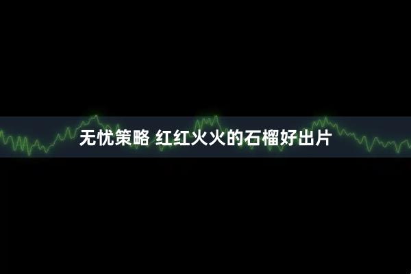 无忧策略 红红火火的石榴好出片